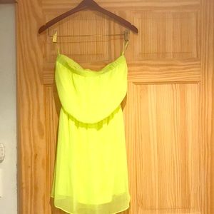 Fluorescent strapless dress